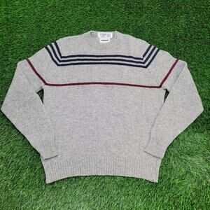 Vintage 80s Campus MOD Sweater Large 21x26 Gray